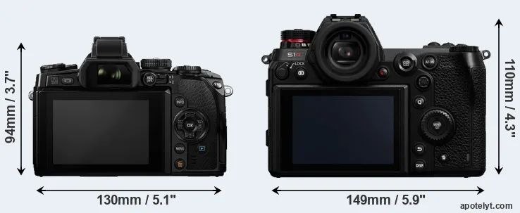 Comparison E-M1 or S1R rear