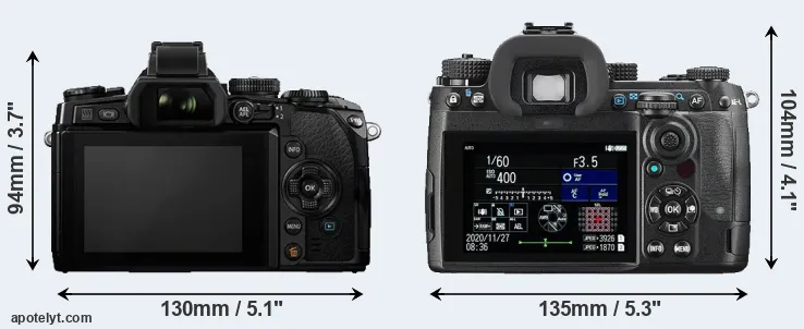 Comparison E-M1 or K-3 III rear