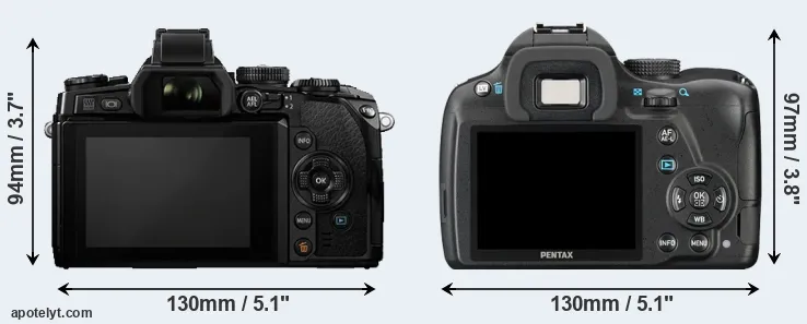 Comparison E-M1 or K-50 rear