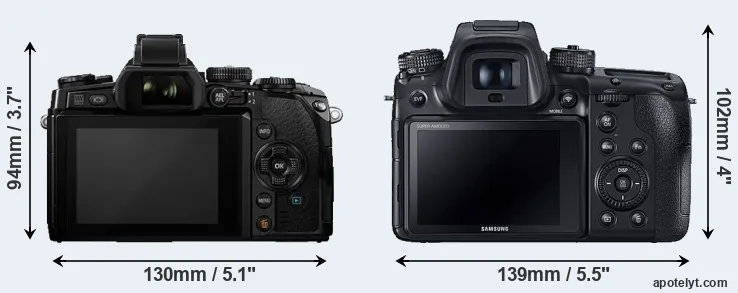 Comparison E-M1 or NX1 rear
