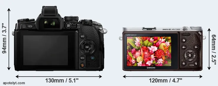 Comparison E-M1 or NX500 rear