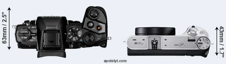 Compare E-M1 versus NX500 top