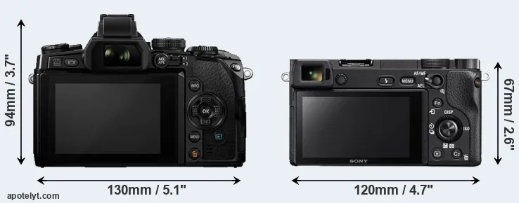Comparison E-M1 or A6300 rear