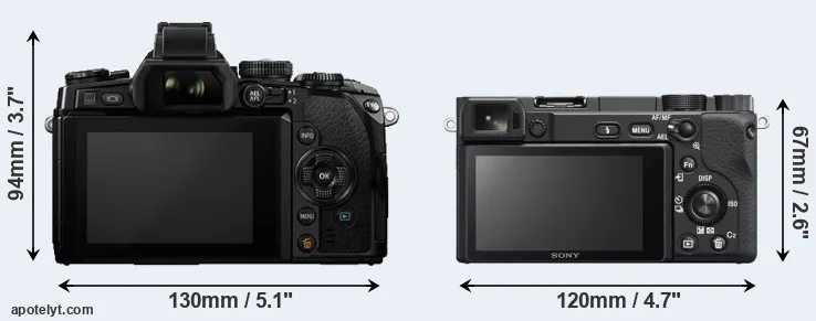 Comparison E-M1 or A6400 rear