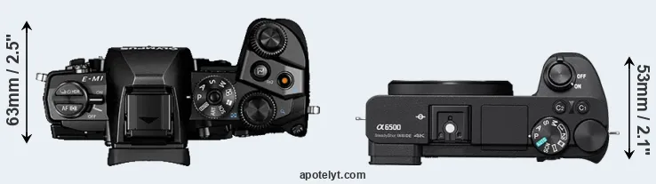 Compare E-M1 versus A6500 top