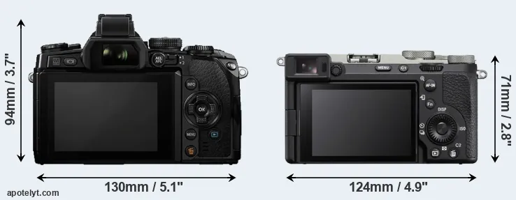 Comparison E-M1 or A7C II rear