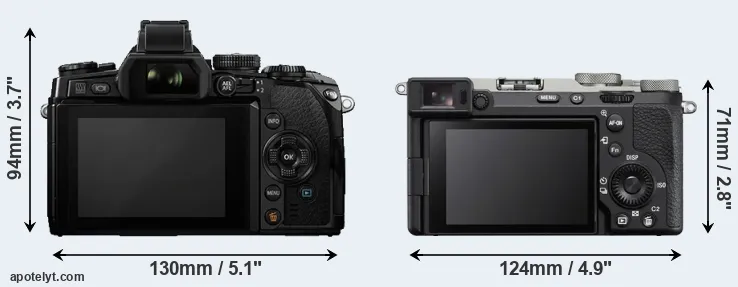 Comparison E-M1 or A7C R rear