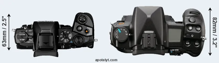 Compare E-M1 versus A900 top