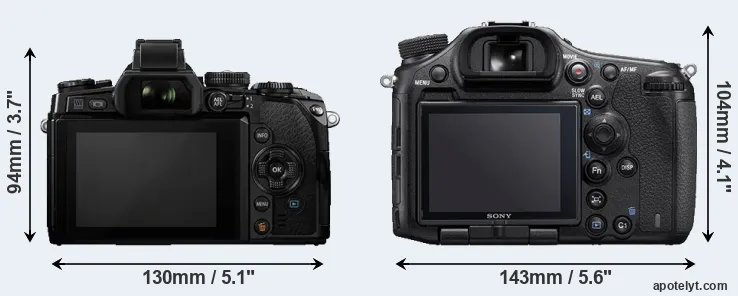 Comparison E-M1 or A99 II rear