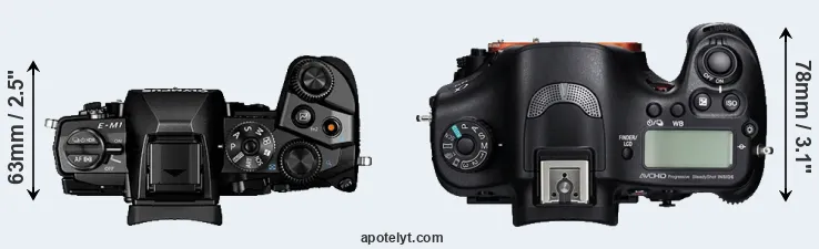 Compare E-M1 versus A99 top
