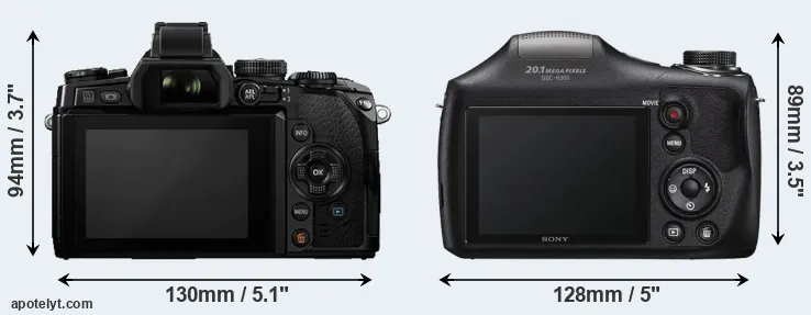 Comparison E-M1 or H300 rear