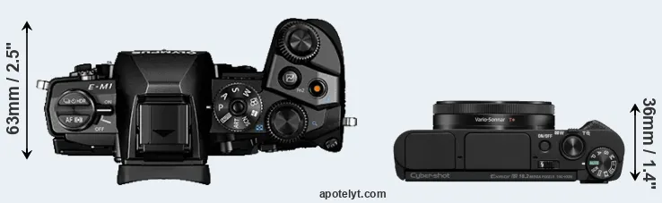 Compare E-M1 versus HX99 top