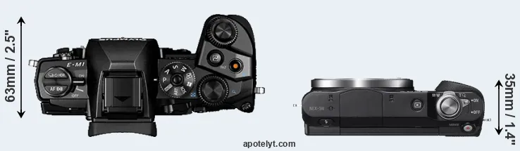 Compare E-M1 versus NEX-3N top