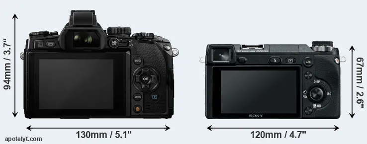 Comparison E-M1 or NEX-6 rear