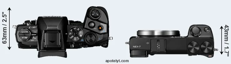 Compare E-M1 versus NEX-7 top