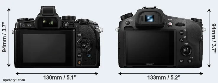 Comparison E-M1 or RX10 III rear