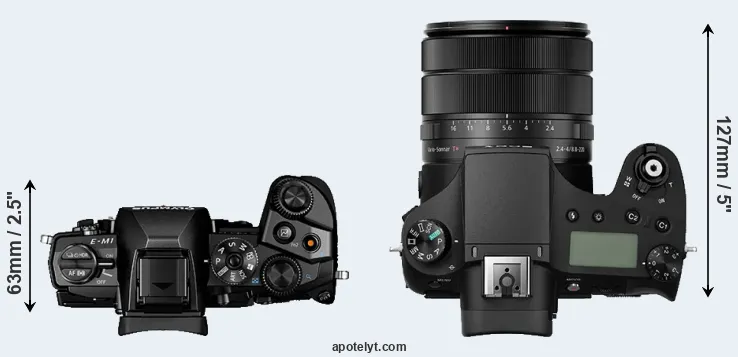 Compare E-M1 versus RX10 III top