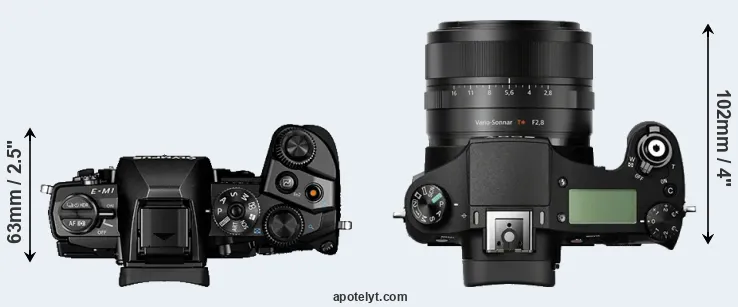 Compare E-M1 versus RX10 top