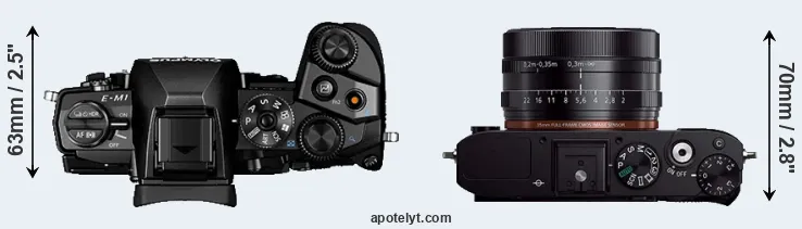 Compare E-M1 versus RX1R top