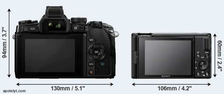 Comparison E-M1 or ZV-1F rear