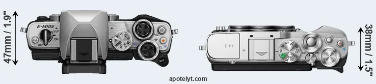 Compare E-M10 II versus E-P7 top