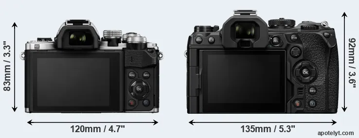 Comparison E-M10 II or OM-1 rear