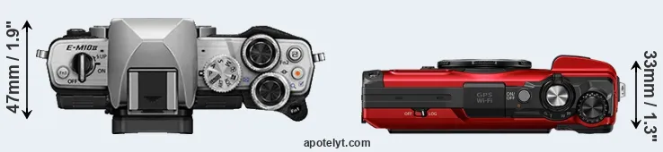 Compare E-M10 II versus TG-7 top