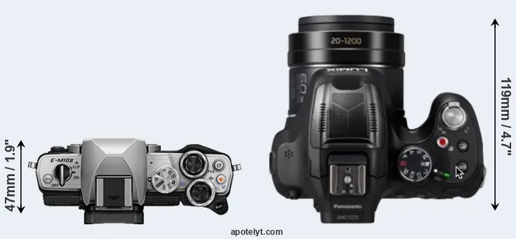 Compare E-M10 II versus FZ82D top