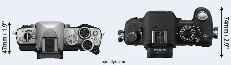 Compare E-M10 II versus G10 top