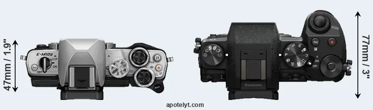 Compare E-M10 II versus G7 top