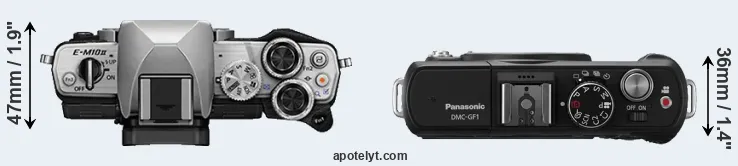 Compare E-M10 II versus GF1 top
