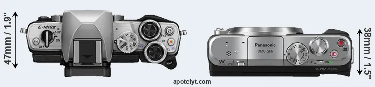 Compare E-M10 II versus GF6 top