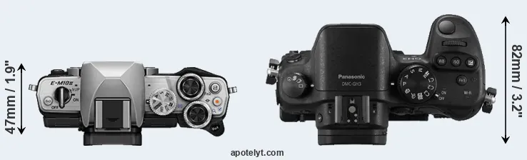 Compare E-M10 II versus GH3 top