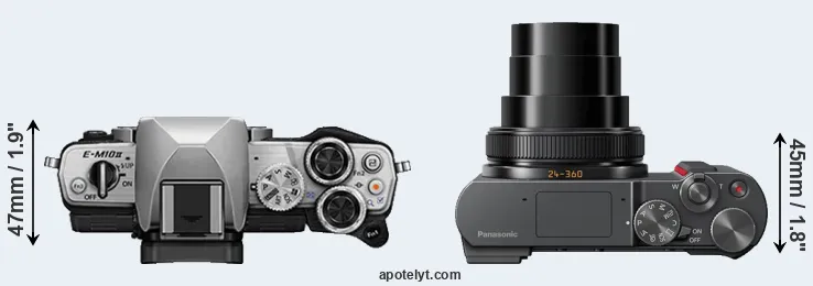Compare E-M10 II versus ZS200 top