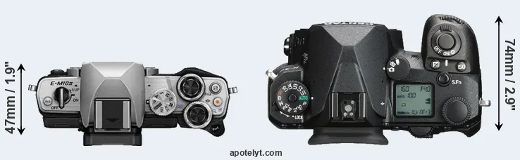 Compare E-M10 II versus K-3 III top