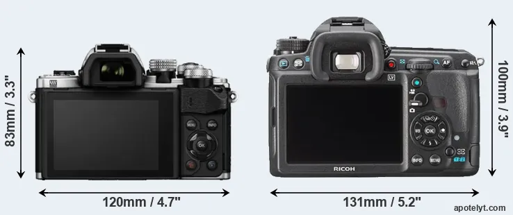 Comparison E-M10 II or K-3 rear