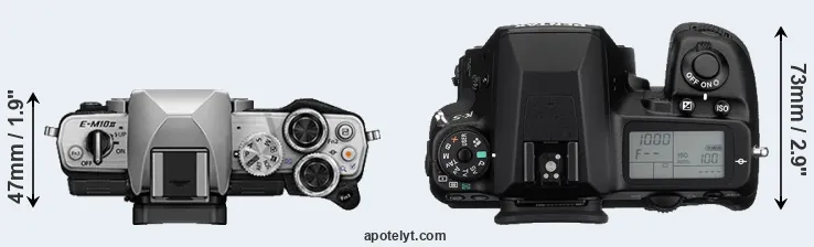 Compare E-M10 II versus K-5 top
