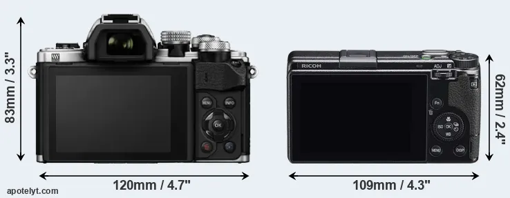 Comparison E-M10 II or GR IIIx rear