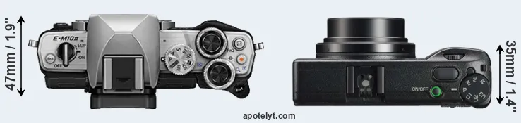 Compare E-M10 II versus GR IIIx top