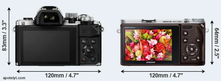 Comparison E-M10 II or NX500 rear
