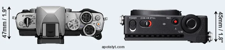 Compare E-M10 II versus fp L top