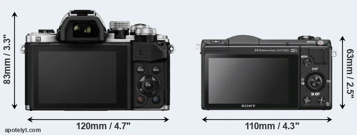 Comparison E-M10 II or A5100 rear