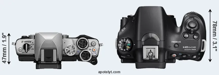 Compare E-M10 II versus A58 top