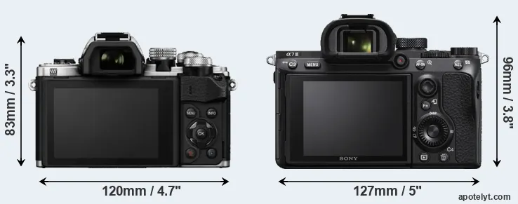 Comparison E-M10 II or A7 III rear