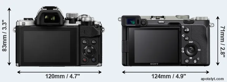 Comparison E-M10 II or A7C rear