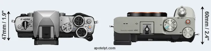 Compare E-M10 II versus A7C top