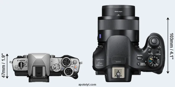 Compare E-M10 II versus HX400V top