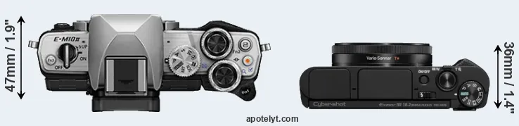 Compare E-M10 II versus HX99 top