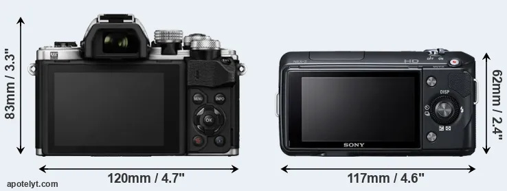 Comparison E-M10 II or NEX-3 rear