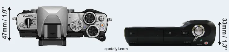 Compare E-M10 II versus NEX-3 top